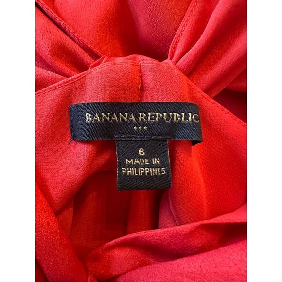 Vintage Banana Republic Red Silky Mini Dress Size 6 - Picture 5 of 5